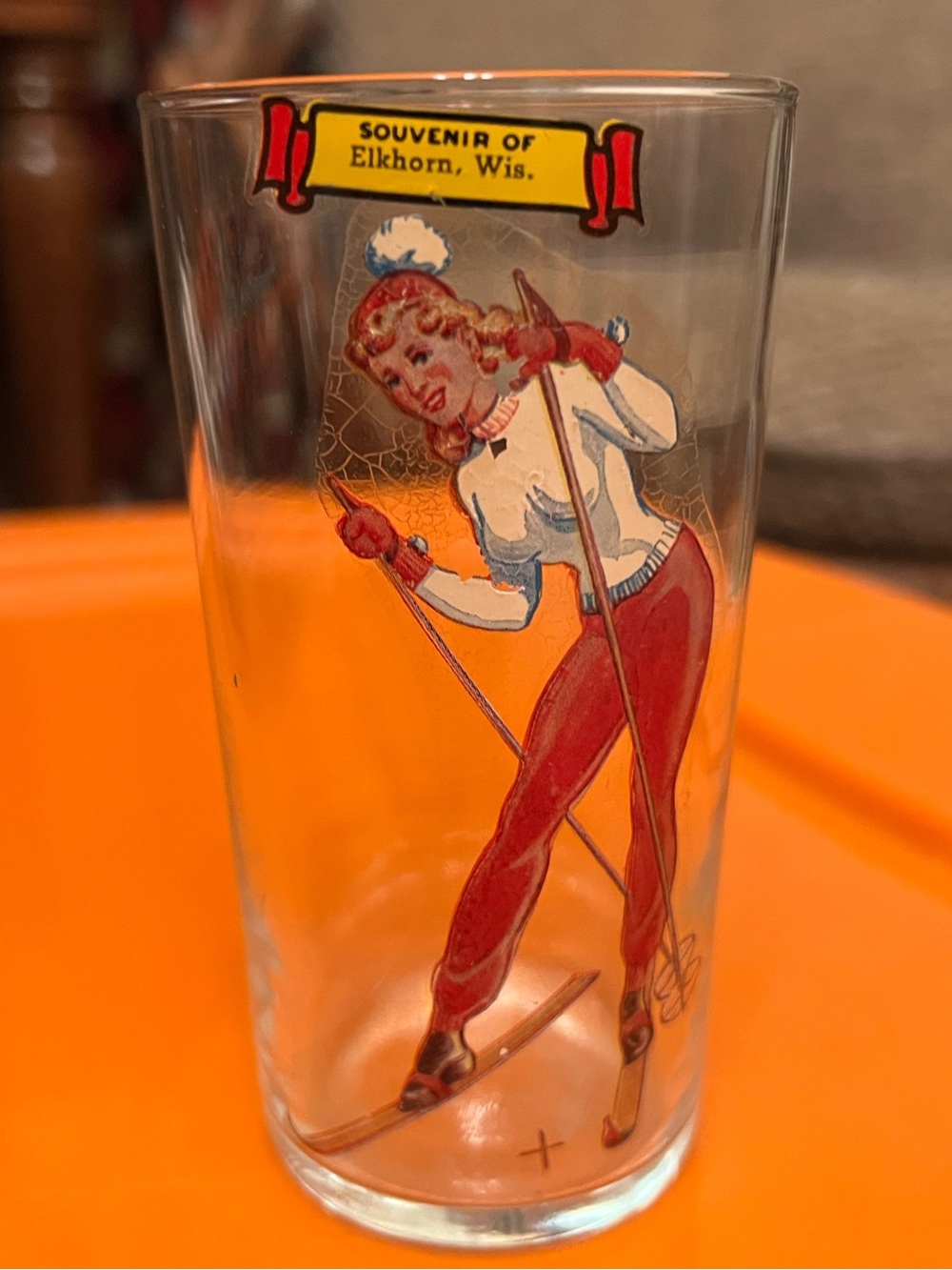 Vintage Magic Nudie Peek A Boo Pinup Glass Elkhorn WI Souvenir